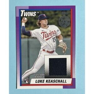 2025 Topps Update 1990 Topps MLB Twins RC Luke Keaschall Player Worn Patch